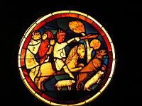 Paris, Sainte Chapelle, Vitrail ancien, Troupeaux de Job (Paris, musee de Cluny)